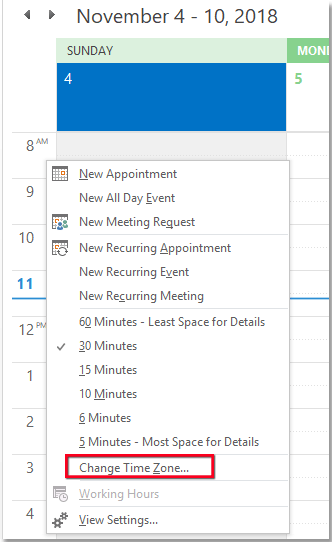 outlook showing wrong time zone for meetings mac